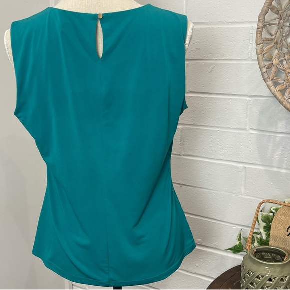 Calvin Klein Pleated Scoopneck Sleeveless Shirt Size Small P - Picture 2 of 4